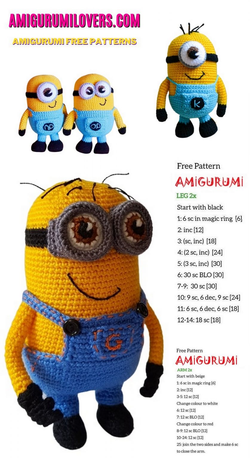 Amigurumi Minion Free Crochet Pattern - Amigurumilovers.com